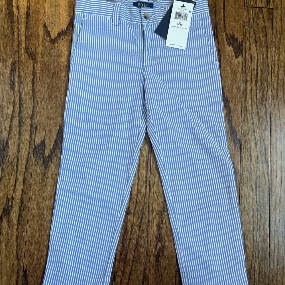 Polo Blue and White Striped Pants